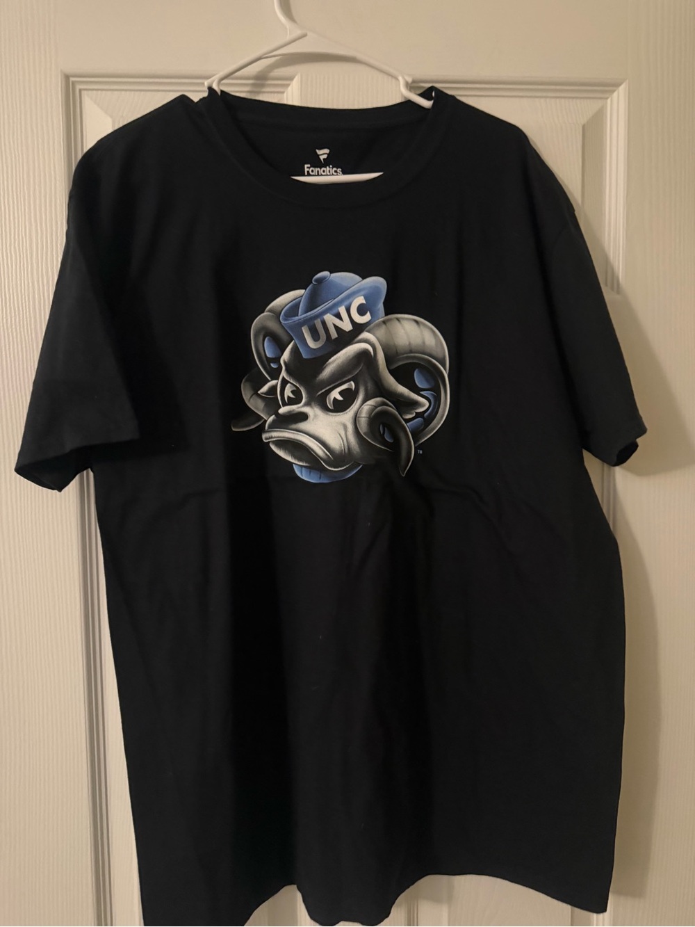 Fanatics UNC Black Tee with White Logo